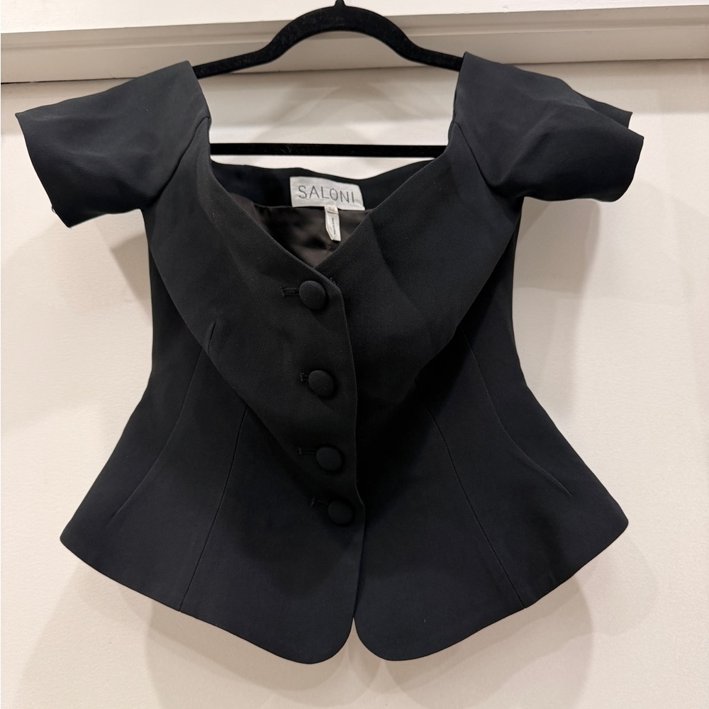 SALONI Black Short-Sleeve Jacket